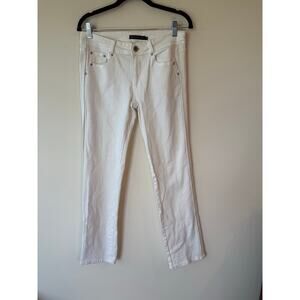 Vertigo Paris Low Rise Boot Cut Jeans Cotton Blend Cream Women's Size 28